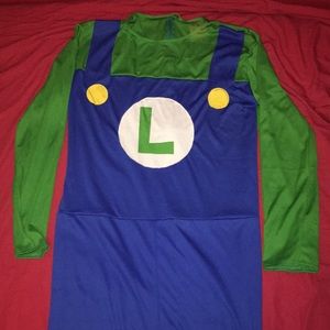 Luigi Halloween Costume with Hat XXL - Spandex